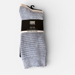 Frye women  gray,blue,off white Cotton Blend Socks. Long boot socks. Set of 3